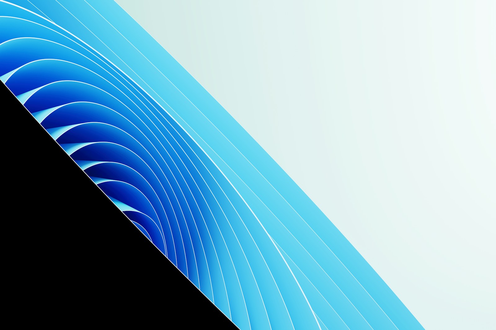 Abstract blue and white layered shapes with black edge — Azure Sanal Masaüstü (AVD): Uzaktan Çalışma Altyapınız