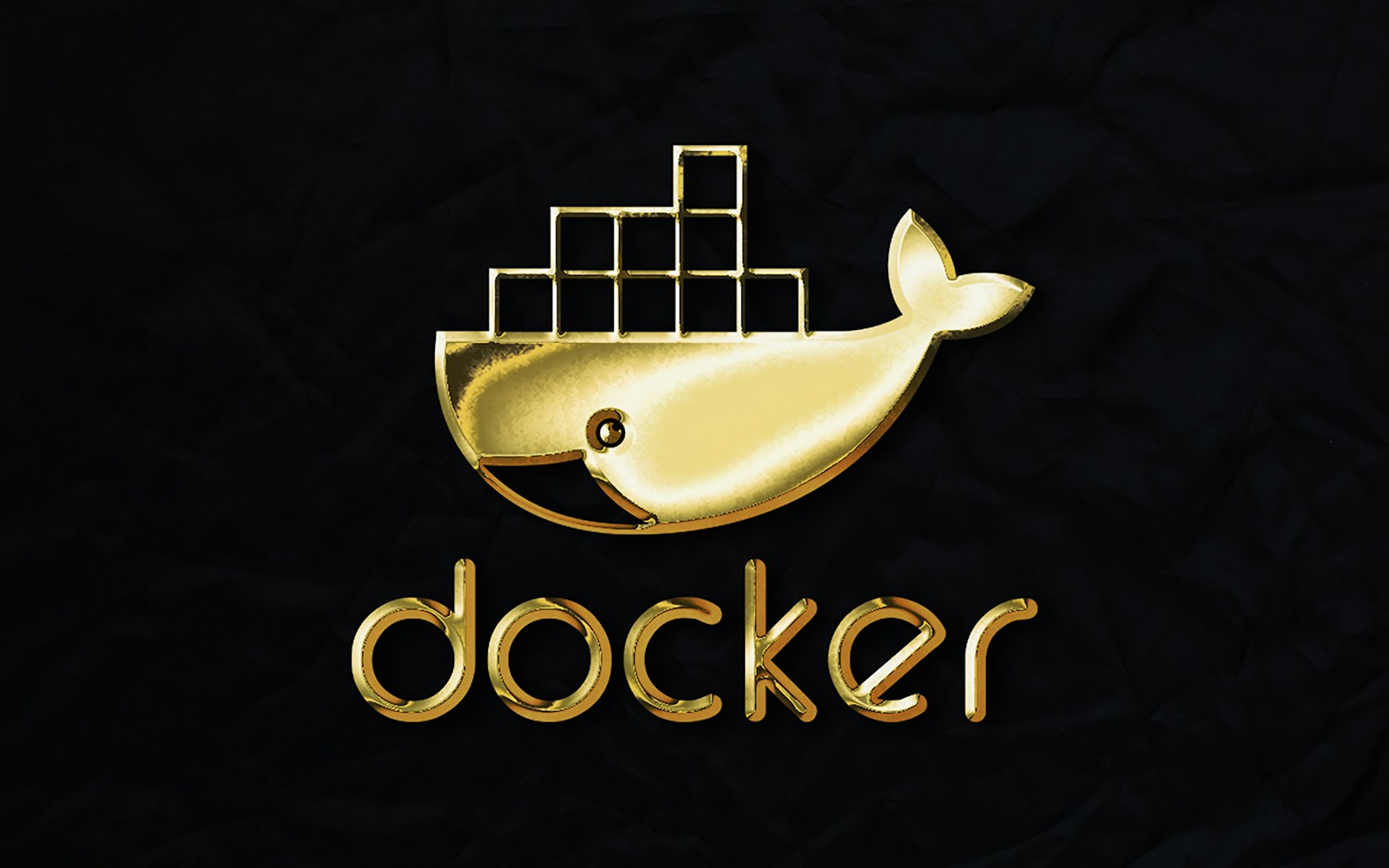 a golden docker logo on a black background — Azure DevOps ile CI/CD işlem hattı kurma: Adım Adım Kılavuz
